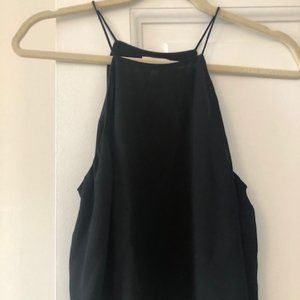 Wilfred-Aritzia XS Black Silk Square Neck Crop Top